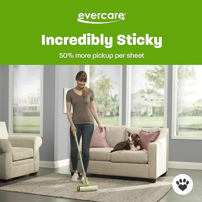 Evercare Pack of 3 All-Purpose Pet Mega Oversized Lint Roller Refills, 50 Sheets Each