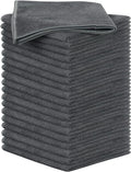 SINLAND Microfiber Rag Absorbent Cleaning Cloth Kitchen Dish Cloth Quick Dry Streak Free Dish Rags Glass Cloths 12inchx12inch 20 Pack Grey