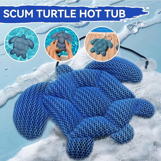 1× Hot Tub Scum Absorber for Spa Hot Tub, Scum Turtle Hot Tub Cleaner Hot Tub Sponges to Soak up Oils, Hot Tub Scum Sponge- Keeps Your Hot Tub Water Clean and Clear
