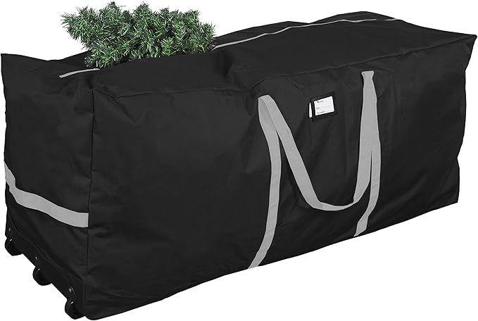 Primode Christmas Tree Storage Bag, Fits Up to 9 foot Tall Xmas Holiday Trees 28" X 16" X 60" Extra Large Heavy Duty Xmas Box Container with Wheels (Black)