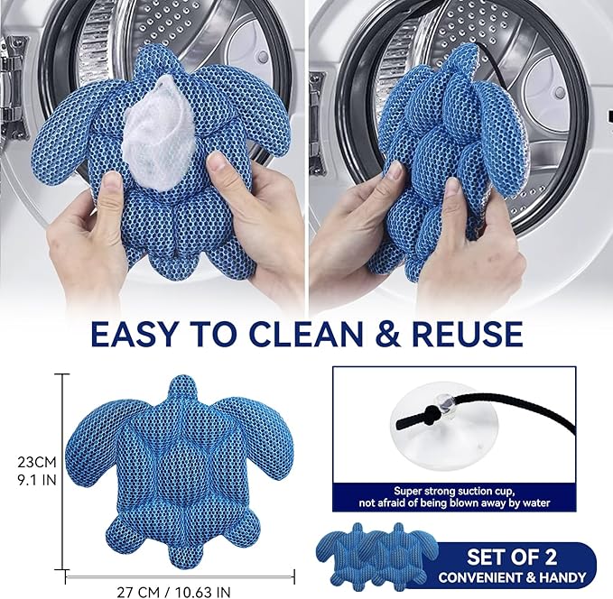 2× Hot Tub Scum Absorber for Spa Hot Tub, Scum Turtle Hot Tub Cleaner Hot Tub Sponges to Soak up Oils, Hot Tub Scum Sponge- Keeps Your Hot Tub Water Clean and Clear