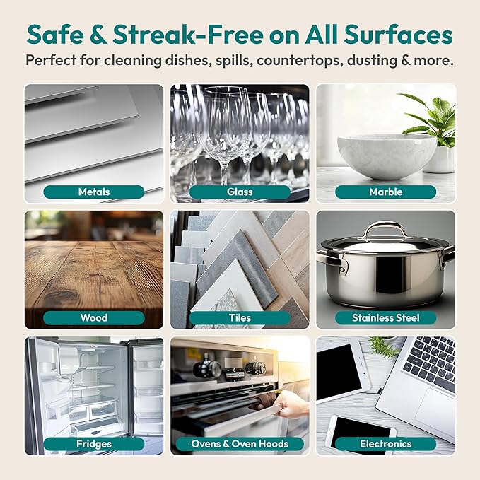 FEBU Swedish Dishcloths for Kitchen | 5 Pack Neutral Reusable Paper Towels Washable | Swedish Dish Towels | Non-Scratch Cellulose Sponge Cloths | No Odor, Biodegradable Cleaning Cloths