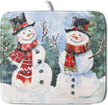 ABSOP Winter Dish Drying Mat 16 x 18 Inch Xmas Snowman Pattern Dish Drying Pad Absorbent Microfiber Mats for Christmas Dish Rack Pad for Kitchen Counter Coffee Bar Decor