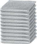 xingjieyun 10-Pack Double-Layer Dry/Wet Dual-Use Metal Wire Non-Scratch Cloth Multi-Purpose Magic Cleaning Cloth Silver Wire Dish Cloth for Cookware, Tableware, Sink, Stove Cleaning, etc.(10PCS)