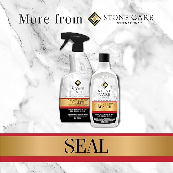 Stone Care International Granite Stone Cleaner and Polish Combo for Granite Marble Soapstone Quartz Quartzite Slate Limestone Corian Laminate Tile Countertop