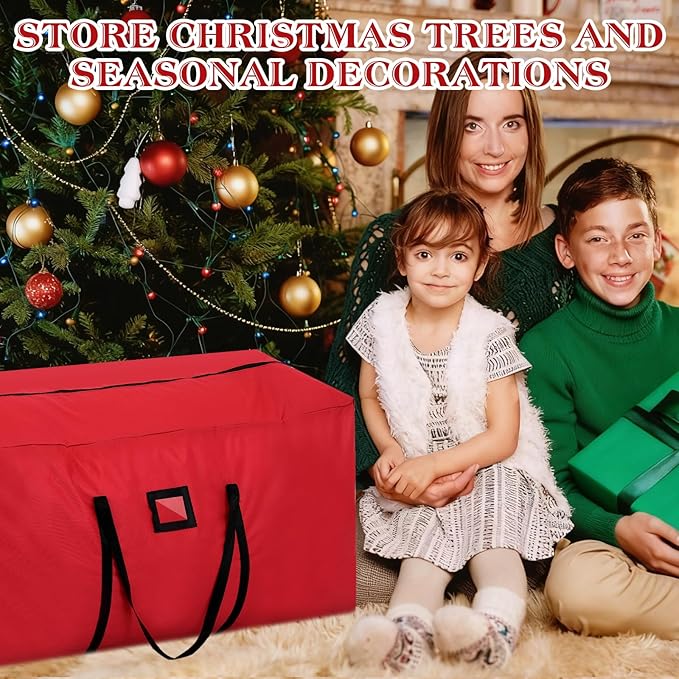 Christmas Tree Storage Bag Box 9FT, 2 Pack Heavy Duty Christmas Tree Bag Container, 600D Oxford Waterproof Xmas Holiday Artificial Tree Bag With Reinforced Handles Dual Zipper For Decorations Ornament