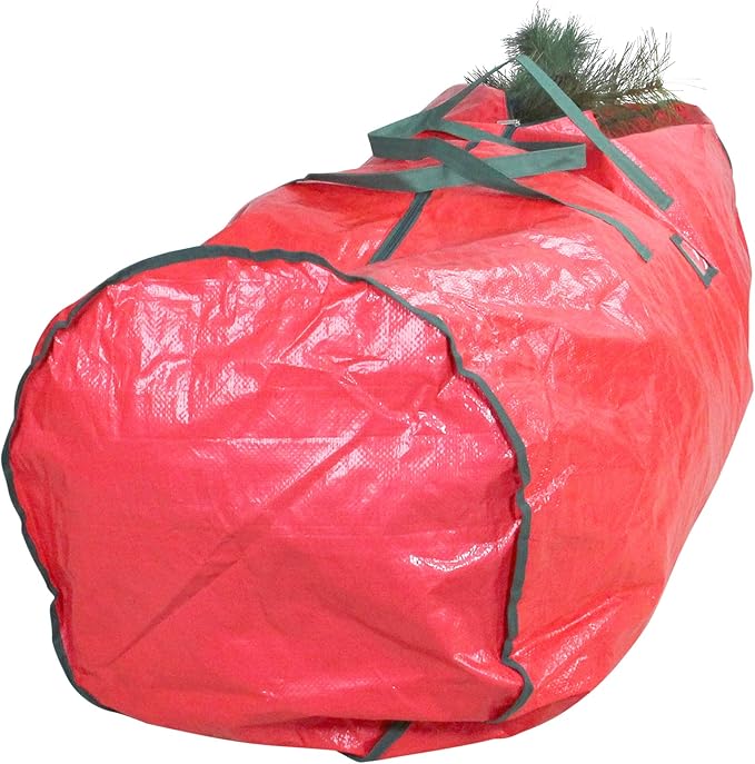 53” Red and Green Storage Bag for 7.5' Artificial Christmas Trees