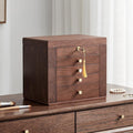 Black Walnut Wooden Jewelry Box, Wood Jewelry Organizer with 2 Side Doors Mirror Lockable Classical Style for Watch Necklace Ring Earring Storage Valentines Day Gifts for Her-5 Layer