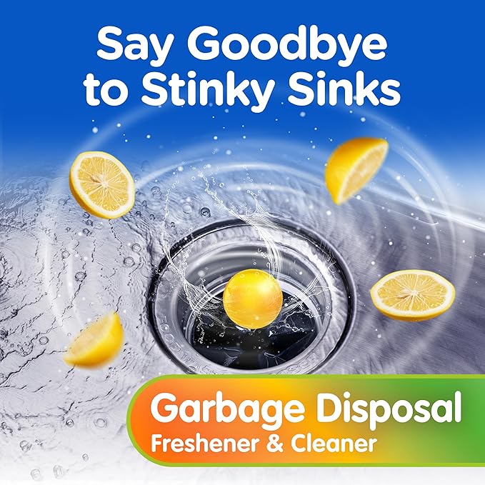 COMPAC HOME Plink Garbage Disposal Cleaner and Deodorizer, Air Fresheners for Garbage Disposal, Lemon Scent, Home Cleaning Products for Kitchen Sink and Clogged Drains, 20 Count (Pack of 1)