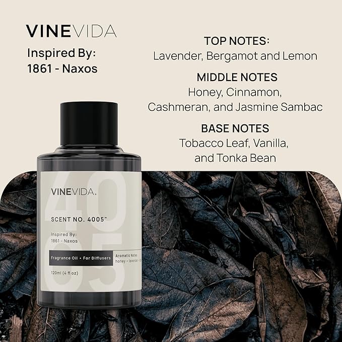 VINEVIDA Gentelmen's Collection (Pack of 4) - Diffuser Fragrance Oil Set - Cold Air Diffuser Oil