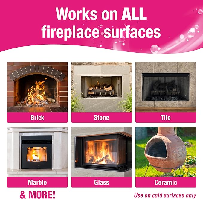 Quick 'n Brite Fireplace Gel Cleaner for Brick, Stone, Rock, Tile, and Marble, Nonabrasive Fireplace Cleaner, Made in the USA, 64oz