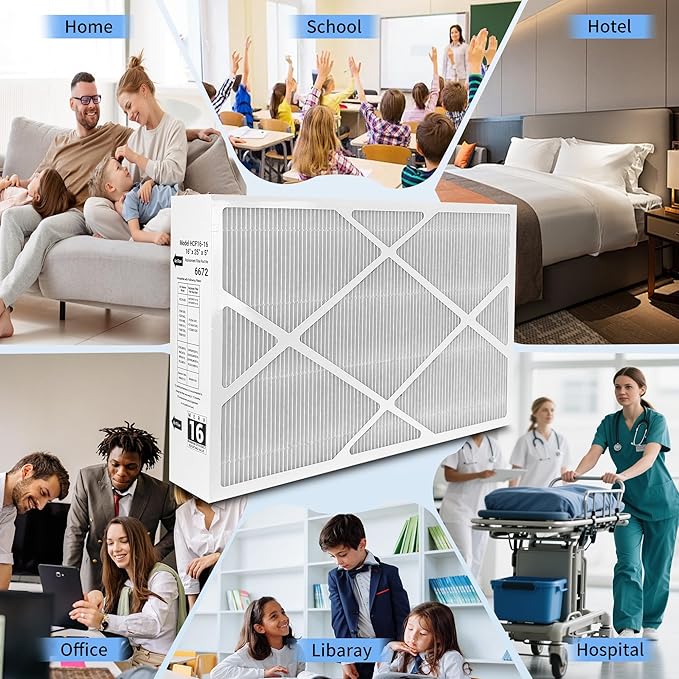 （2 Pack）X6672 16x25x5 MERV 16 Filter Compatible with Lennox X6672 and Lennox HCC16-28 Healthy Climate Carbon Clean MERV 16 Home Furnace Filter for HVAC System, Part Number HCF16-16, HCF16-10
