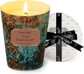 HomeLights Large jar Candle | 1-Wick Long-Lasting Scented Candles, 6.7oz Natural Soy Wax Candle for Home Scented, Industrial Chic Gifts for Women & Men, Teak Mahogany