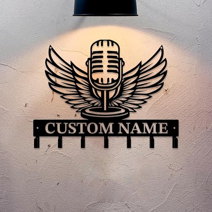 Personalized Custom Music Wall Hooks,Metal Music Room Art Clothes Hooks,Metal Music Wall Home Storage Decorative,For Front Door, Hallway, Kitchen, Bedroom,Keys,Hats (Style C)