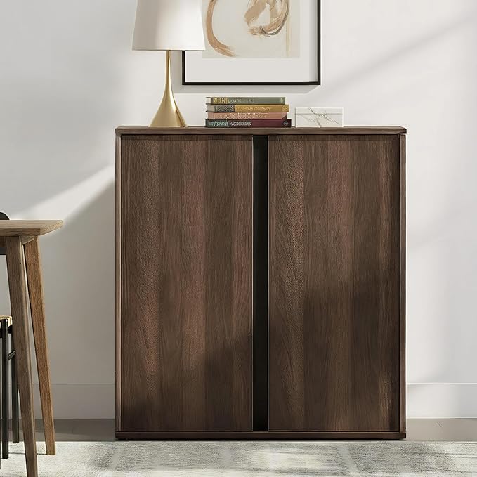 63" Sideboard Buffet Cabinet with Storage Modular Accent Display Kitchen Storage Cabinet Wood Coffee Bar Console for Living Room, Hallway, Kitchen, Dining Room,Walnut