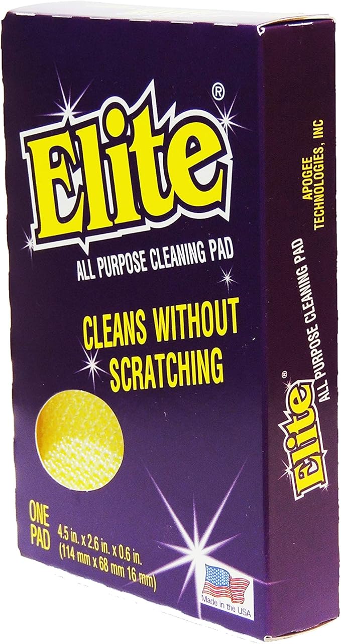 Elite All Purpose Cleaning Pad, 3 Pads (Individually Boxed), Non Scratch, Dish Sponge, Scrubber, Sponges for Kitchen and Household Use, Made in USA