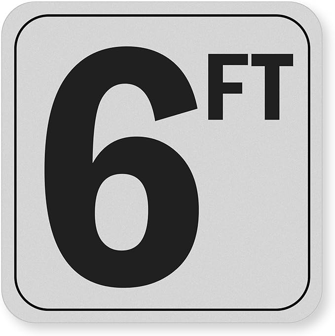 6FT Pool Depth Stickers, Anti-Slip Vinyl Markers - 6x6 Inches, Waterproof, Safety Number Signage for Swimming Pool Decks (6ft)