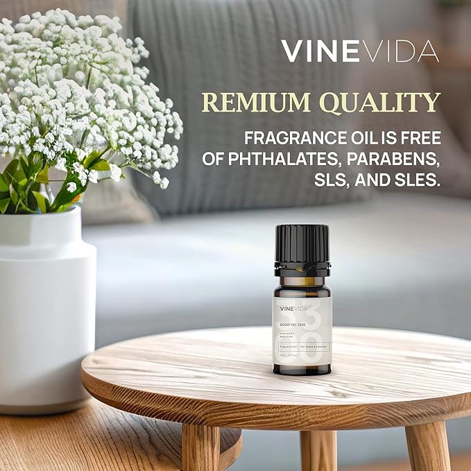 VINEVIDA Scent NO. 1318 Fragrance Oil - 10mL - Inspired by: Benjoin 19 Fragrance Oil for Candle Making - Made in USA Candle Scents Scents for Soap Making