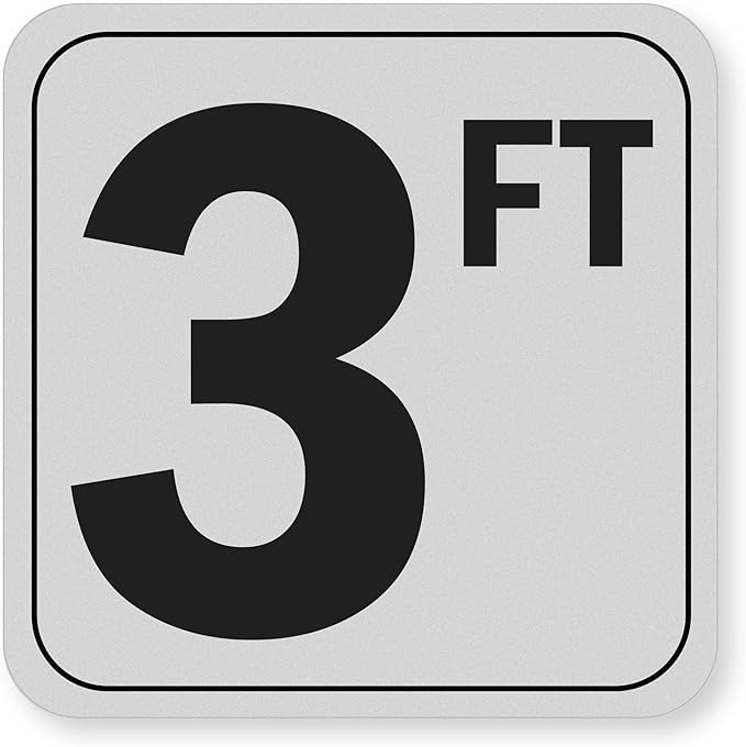 3FT Pool Depth Stickers, Anti-Slip Vinyl Markers - 6x6 Inches, Waterproof, Safety Number Signage for Swimming Pool Decks (3 ft)