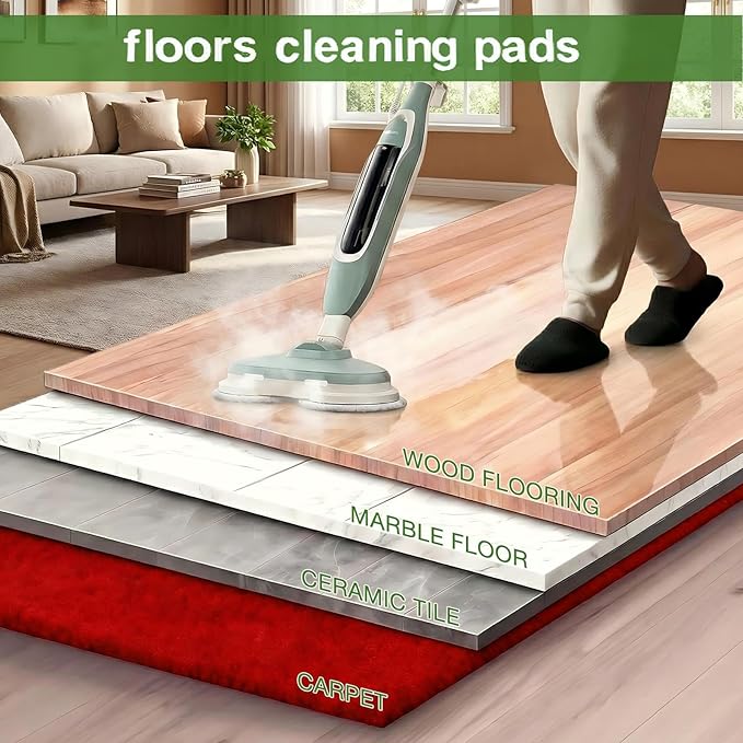 10 Pack Steam Mop Replacement Pads for Shark S8001 S7001 S7201 S7000AMZ S8201 Steamer Mop Washed Pad Repeatedly for All Floors Cleaning