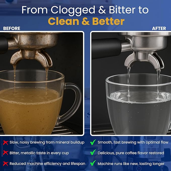 REVIV Coffee Maker Descaling Solution (4 Uses) 16.9 fl oz – Universal Coffee Descaler for Keurig, Nespresso, Breville & Delonghi Machines – Descaler for Multi-Cup & Single Serve Brewers