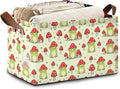Cute Frog Storage Basket,Mushroom Collapsible Storage Bin Cubes for Living Room Bedroom Blankets Home Storage 17x11.5x10Inch