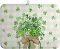 St Patricks Day Shamrock Dish Drying Mat Green Spring Kitchen Dishes Drying Pad Absorbent Dish Dryer Mats for Kitchen Countertops Microfiber Washable Large18x24 in