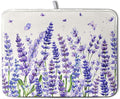 Purple Lavender Dish Drying Mat for Kitchen Counter Spring Summer Flower Floral Dishes Drainer Mats Absorbent Microfiber Dish Drying Pad Washable Dish Draining Mat Extra Large 18x24 Inch