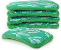 Simplified 5-Pack Scrub & Wipe 2-in-1 Dishwashing Sponges - Non-Abrasive Cleaning Sponges, Double-Sided - Safe for Dishes, Non-Stick Pans or Glassware, Absorbent Dish Sponges, Green Leaves