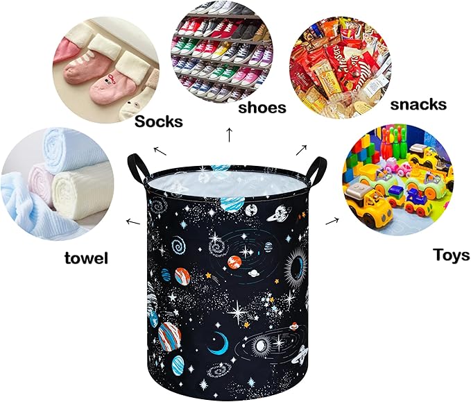 Round Laundry Hamper Storage Basket Laundry Organizer Hamper Storage Bins Clothes Box Nursery Hamper Gift Basket with Handles