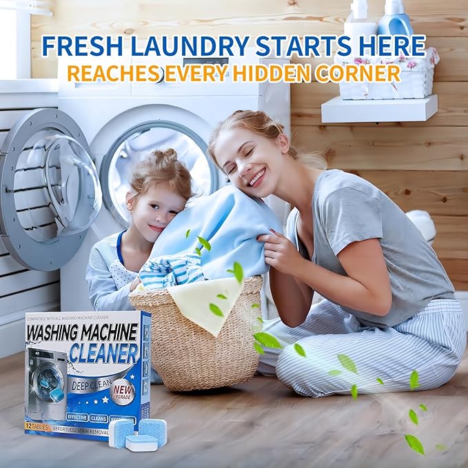 Luvoar Washing Machine Cleaner Tablets–24 Packs,Deep Cleaning Tablets For HE Front Loader & Top Load Washer,Clean Inside Drum and Laundry Tub Seal-1Year Supply