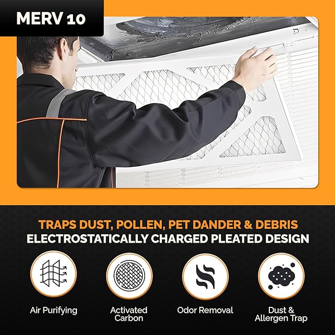 Tiger Tough MERV 10 Air Filters, 12x14x1 – MPR 1000 Pleated HVAC AC Furnace Filter Replacement for Home, Pack of 4