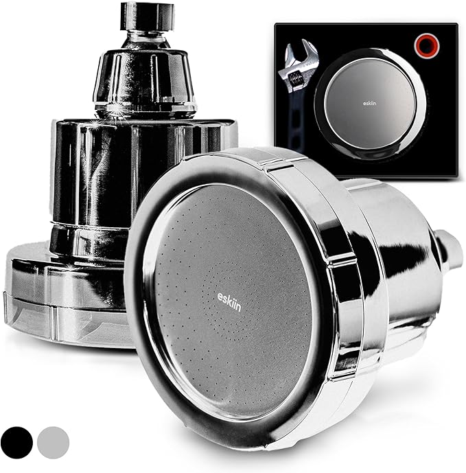 Filtered Showerhead - Best Shower Head With Filters For Healthy Hair & Skin - High Pressure Water Softener For Hard Water - Reduce Dandruff, Protect Colored Hair, And Soothe Dry Skin (Chrome)