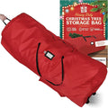 Holiday Cheer Christmas Tree Storage Bag with Wheels – Heavy Duty Christmas Tree Bag Fits Up to 9ft Tall Artificial Christmas Tree, Waterproof, Durable Handles & Zipper – Xmas Tree Storage Bag (Red)