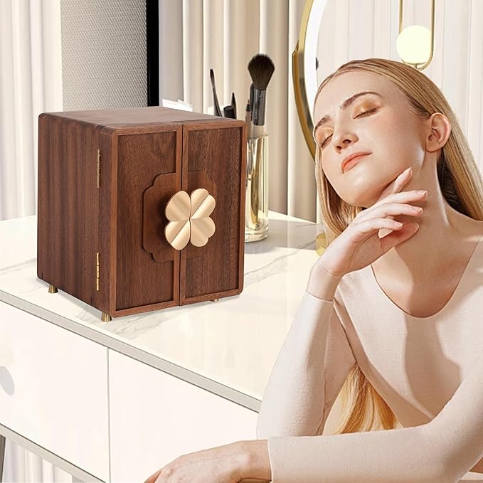 Jewelry Box for Women Girls, Wooden Jewelry Box Organizer Functional With Drawers, 5 Layers Jewelry Storage Organizer for Earring, Ring, Necklace, Bracelets