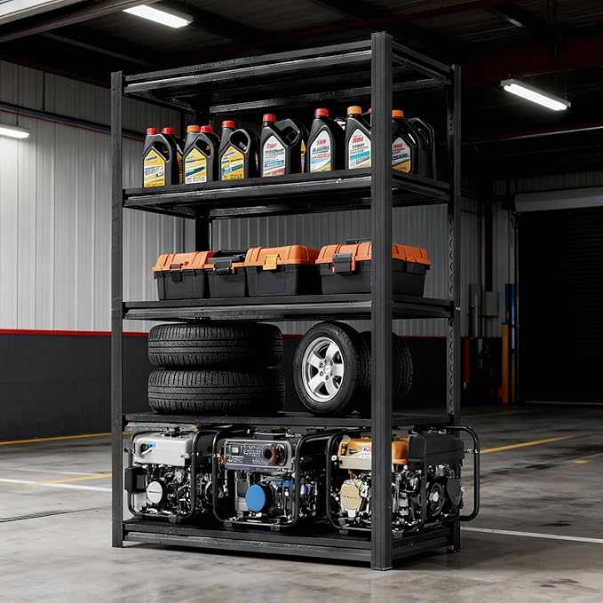 Notmise Garage Shelving, Heavy Duty 5-Tier Adjustable Storage Rack, Steel Shelving,3000 lbs Capacity, Industrial Shelves for Heavy Tools and Equipment (5-Tier 72" H x 36" W x 18" D)
