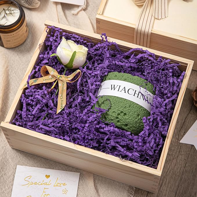 Mefleet 1 LB Crinkle Cut Paper Shred Filler Purple Crinkle Shredded Paper for Gift Box - Gift Basket Bag Filler - Grass Cushion Stuffing for Christmas Holiday Packaging Wrapping