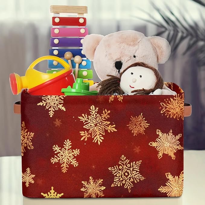 Red Storage Baskets Foldable Red Storage Box Bin,Waterproof Open Shelves Basket Clothing Organizer Toy Basket for Bedroom Home Decor