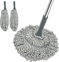 kickleen Self Wringing Mop Floor Cleaning, Easy Squeeze Twist Mop, Heavy Duty Wet Mops for Cleaning Hardwood Tile Vinyl Laminate Floors (Gray- 2 Head)