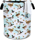 Green Duck Laundry Basket Storage Bin Foldable Laundry Hamper Clothes Storage Bucket Organizer 19.6x15.7 Inch For Laundry Room/Bedroom/Bathroom