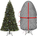 VERONLY Festive Christmas Tree Storage Bag for 7-7.5FT Artificial Trees - Heavy-Duty Waterproof & Dustproof Cover with Straps | 800D Oxford Stand Design | No Disassembly | Xmas Holiday Storage