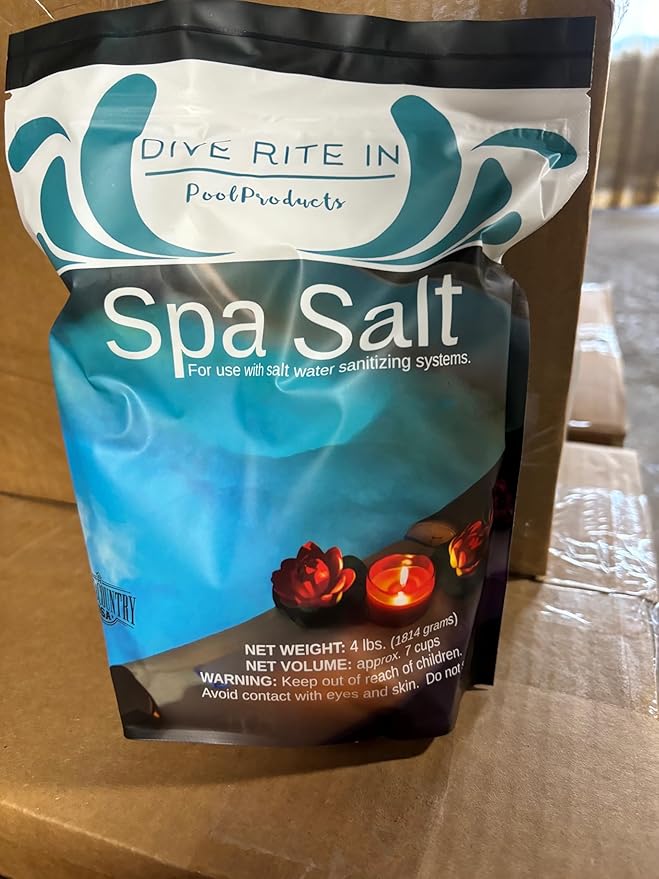 Dive Rite in Hot Tub and Spa Salt for All Salt Water Systems Including Hotspring, Jacuzzi, Caldera, and Chloromatic (4 Pounds)