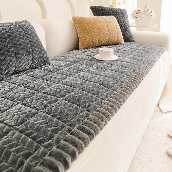 Mivnue Pet Couch Cover Protector Sofa Covers for Pets Washable Non Slip Couches and Sofas Dog Mat (Dark Grey, 27.6" x 82.7")