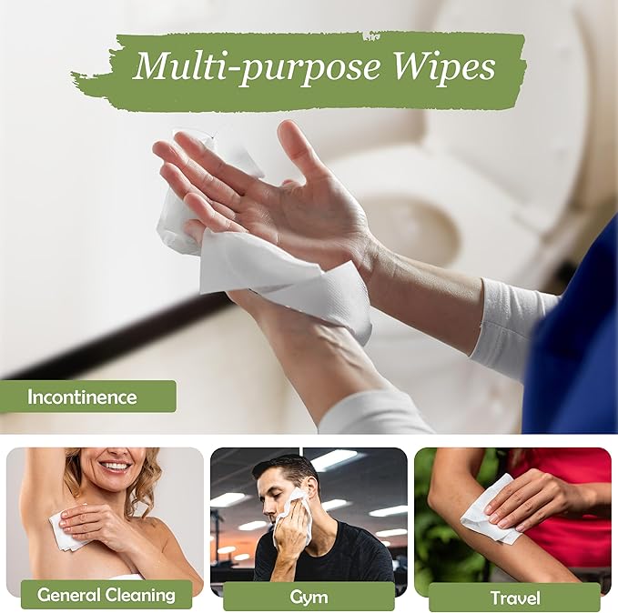 X Large Wet Wipes for Adults - Case of 10 Packs of 56 [560 Count] Disposable Incontinence Wipes, 12" x 8" Body Wipes for Elderly – Bonus 50 Individually Wrapped Travel Wet Wipes