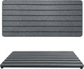 NiuYichee 2 PCS Fast-Drying Sink Stone Tray, 12" x 5.5" Super Absorbent Diatomite Coasters, Grooved Design, Water Absorbing Stone Used for Hand Soaps & Plants & Toiletries in The Modern Home