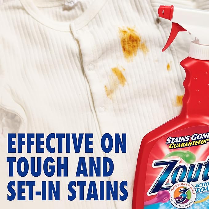 Zout Laundry Stain Remover Spray, Triple Enzyme Formula, 22 Ounce Bottles, 2-Pack