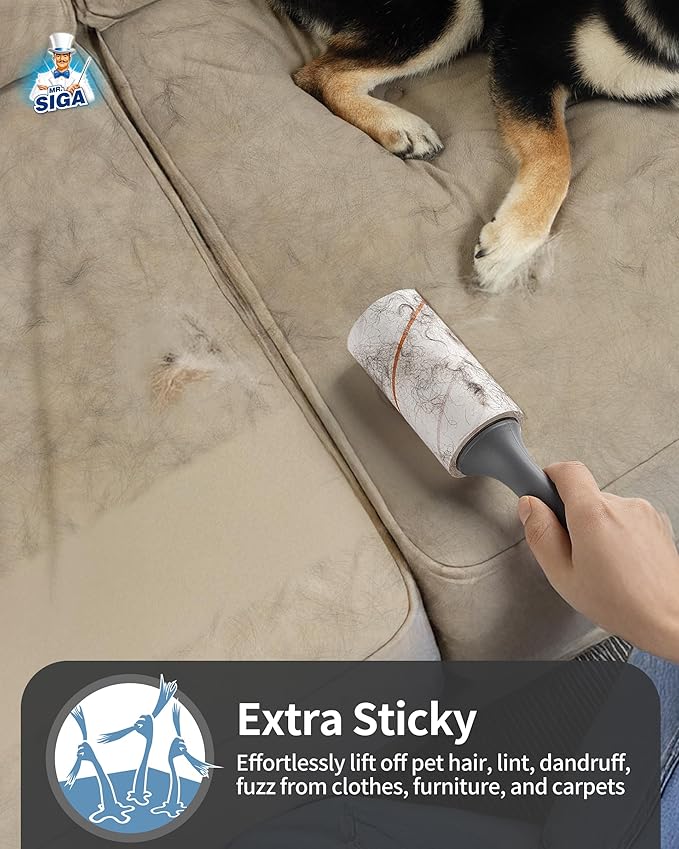 MR.SIGA Lint Rollers for Pet Hair Extra Sticky, 540 Sheets, Lint Remover for Clothing, Furniture, Pet Hair Remover with Easy Tear Sheets