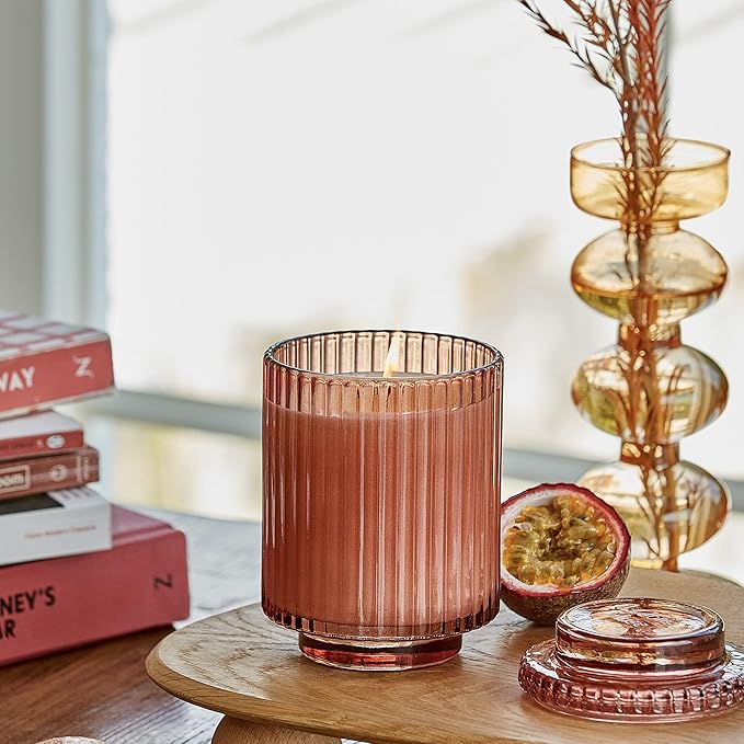 LA JOLIE MUSE Candles for Home Scented - Passionfruit Peony Scented Candle, Natural Soy Wax, 80 Hours Long Burning, Candles Gifts for Women, 12.3oz