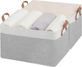 StorageWorks Storage Bins, Fabric Storage Bins for Shelves, Extra Large Storage Baskets with Metal Frame, Closet Baskets and Bins with Handles, Jumbo, Gray and White, 2-Pack