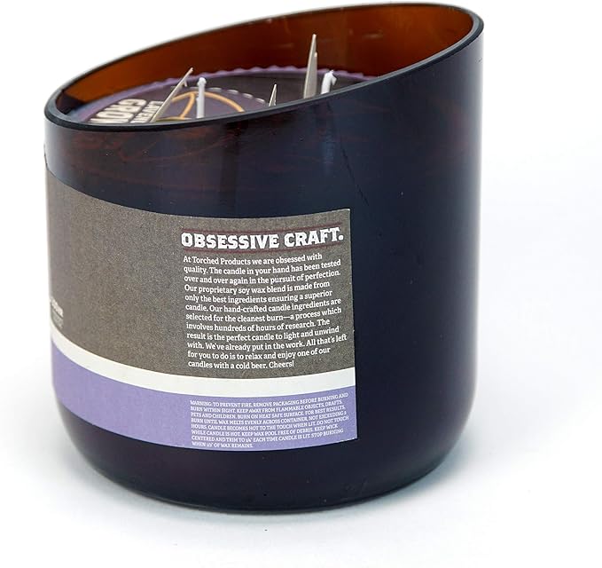 Torched Beer Scented Candles | Natural Soy Wax Candle | Lavender IPA Scent 28 oz | Makes a Great Gift for Men, Beer Lovers, and Collectors | Bar Man-Cave Decor and Accessories